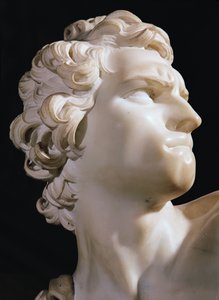 David (detalj av hodet, høyre profil), 1623 (marmor)